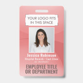 Foto-ID QR-Code Ihres Logos Rosa-Pfeil Ausweis (Vorderseite)