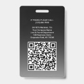 Foto-ID QR-Code Ihres Logos Schwarzer Bogen Ausweis (Rückseite)