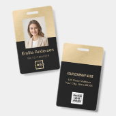 Foto-ID QR-Code-Logo Schwarz-Logo Ausweis (Front & Back)