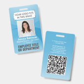 Foto-ID QR-Logo Türkis Blue Arc Ausweis (Vorder- & Rückseite)