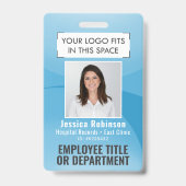 Foto-ID QR-Logo Türkis Blue Arc Ausweis (Vorderseite)