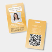 Foto-ID QR-Logos Gelb-Gold-Arc Ausweis (Vorder- & Rückseite)
