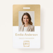 Foto-ID QR-Logos Weiß, goldfarben Ausweis (Vorderseite)