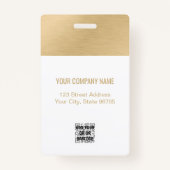 Foto-ID QR-Logos Weiß, goldfarben Ausweis (Rückseite)