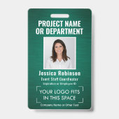 Foto-ID QR-Strichcode für Firmenlogo grün Ausweis (Vorderseite)