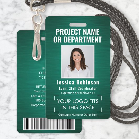 Foto-ID QR-Strichcode für Firmenlogo grün Ausweis