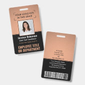 Foto-ID QR Strichcode für Ihr Logo-Kupfer Ausweis (Front & Back)