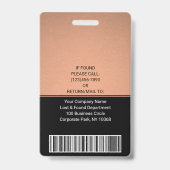 Foto-ID QR Strichcode für Ihr Logo-Kupfer Ausweis (Back)