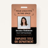 Foto-ID QR Strichcode für Ihr Logo-Kupfer Ausweis (Vorderseite)