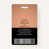 Foto-ID QR Strichcode für Ihr Logo-Kupfer Ausweis (Rückseite)