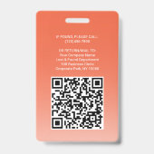 Foto-ID QR Strichcode für Ihr Logo Orange Arc Ausweis (Rückseite)