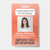 Foto-ID QR Strichcode für Ihr Logo Orange Arc Ausweis (Vorderseite)