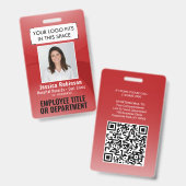 Foto-ID QR Strichcode Ihres Logos Roter Pfeil Ausweis (Vorder- & Rückseite)