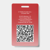 Foto-ID QR Strichcode Ihres Logos Roter Pfeil Ausweis (Rückseite)