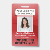 Foto-ID QR Strichcode Ihres Logos Roter Pfeil Ausweis (Vorderseite)