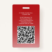 Foto-ID QR Strichcode Ihres Logos Roter Pfeil Ausweis (Rückseite)
