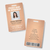 Foto-ID QR-Strichcode-Imitat für Firmenlogos, Kupf Ausweis (Vorder- & Rückseite)