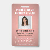 Foto-ID QR Strichcode Rosa Rose Gold Ausweis (Vorderseite)