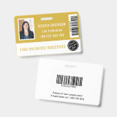 Foto ID Senf Gelbes Abzeichen Ausweis (Vorder- & Rückseite)