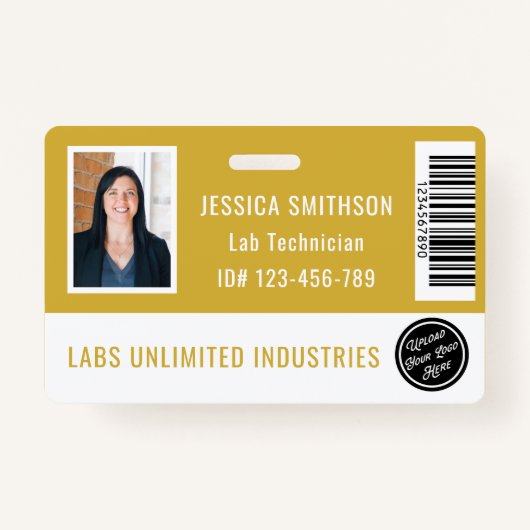 Foto ID Senf Gelbes Abzeichen Ausweis (Vorderseite)