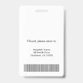 Foto-ID-Sicherheit für Krankenpfleger Ausweis (Rückseite)