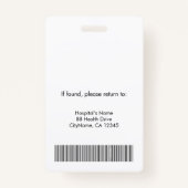 Foto-ID-Sicherheit für Krankenpfleger Ausweis (Rückseite)