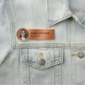 Foto ID Simple Sleek Imitats Kupferbetrieb Namensschild (Beispiel)