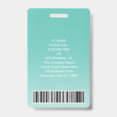 Foto-ID-Strichcode-Logo Aquamarin Blue Curve Ausweis (Rückseite)