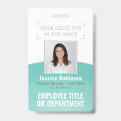 Foto-ID-Strichcode-Logo Aquamarin Blue Curve Ausweis (Vorderseite)