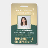 Foto-ID-Strichcode-Logo Grün & Gold-Kurve Ausweis (Vorderseite)