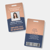 Foto-ID-Strichcode-Logo Kupfer Navy Curve Ausweis (Vorder- & Rückseite)