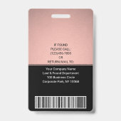 Foto-ID-Strichcode-Logo Rosa und Schwarze Kurve Ausweis (Rückseite)