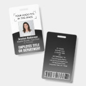 Foto-ID-Strichcode-Logo Schwarz/Weiß-Kurve Ausweis (Vorder- & Rückseite)
