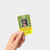 Foto-ID und NEEDS für grüne Sonnenblumen-Autismus Ausweis (Handheld)