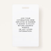 Foto-ID Unternehmen Sicherheit Botanisches Abzeich Ausweis (Rückseite)