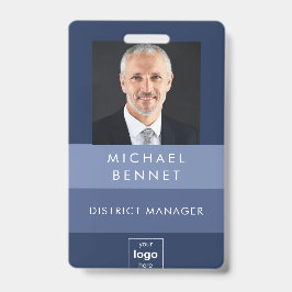 Foto-ID von Simple Blue Stripes Ausweis