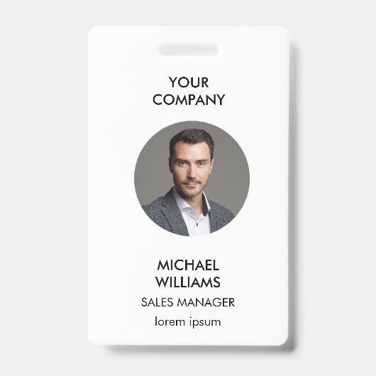 Foto-ID Weißes Abzeichen Ausweis (Vorderseite)