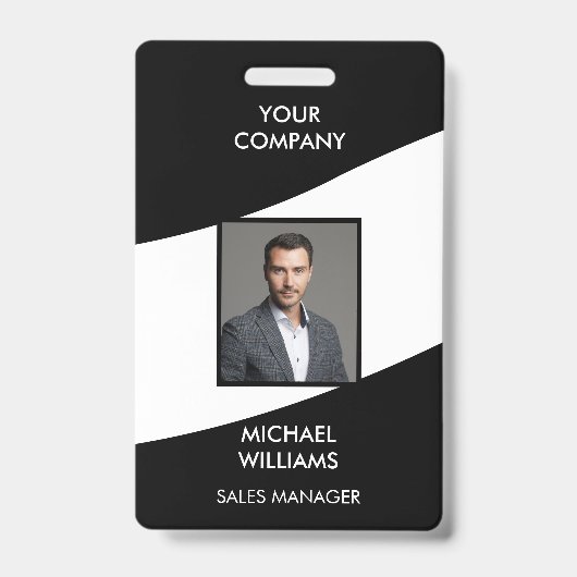 Foto ID White Black Abzeichen Ausweis (Front)