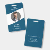 Foto ID White Blue Abzeichen Ausweis (Vorder- & Rückseite)