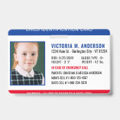 Foto Identification Emergency Safety Child ID Ausweis (Front)