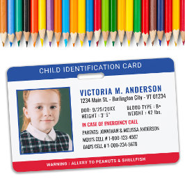 Foto Identification Emergency Safety Child ID Ausweis