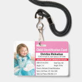 Foto-Identifikation Notfallallergie Ausweis (Vorderseite mit Lanyard)