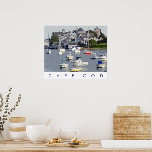 Foto Illustration Cape Cod Harbor Poster (Küche)
