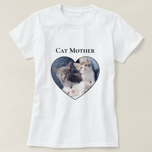 Foto im Herzen Gestalt Muttertag der Katze T-Shirt (Design vorne)