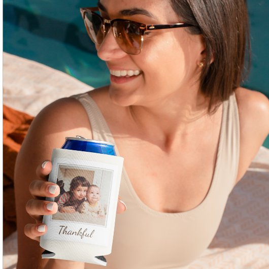 Foto im Polaroidstil - Danke und gesegnet Dosenkühler