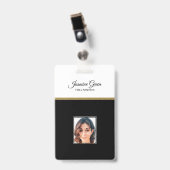 Foto im Schwarz-Weiß-Hintergrund Ausweis (Vorderseite mit Clip)