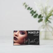 Foto Image Template Black & Silver Gray Beauty Visitenkarte (Stehend Vorderseite)