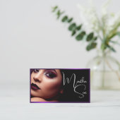 Foto Image Template Influencer Model Dark Lila Visitenkarte (Stehend Vorderseite)