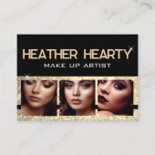 Foto Image Template Luxury Gold Glitzer Stars Visitenkarte (Vorderseite)