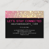 Foto Image Template Luxury Rose Gold Glitzer Glam Visitenkarte (Rückseite)